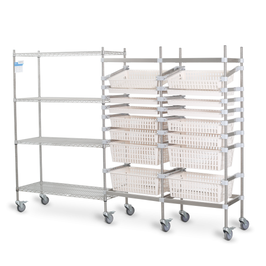Shelving Systems with Baskets & Trays